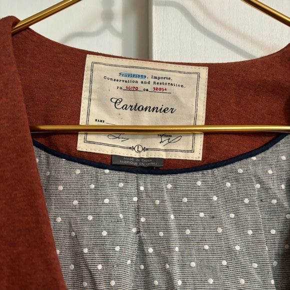 Anthro Cartonnier Rust Sans Collar Blazer - Picture 7 of 10